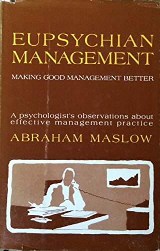 Stock image for Eupsychian Management: A Journal for sale by Better World Books