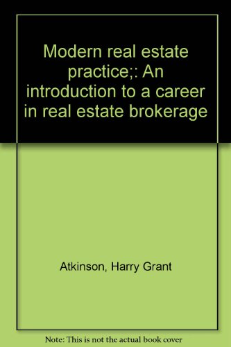 Beispielbild fr Modern Real Estate Practice: An Introduction to a Career in Real Estate Brokerage zum Verkauf von HPB-Red