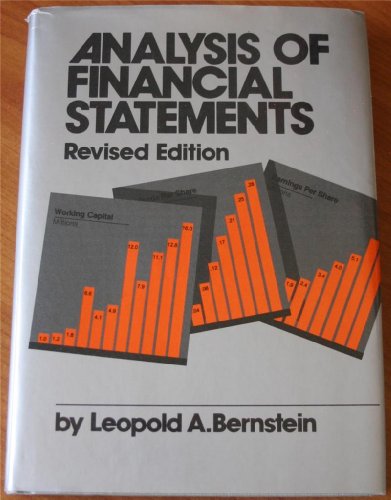 Analysis of Financial Statements (9780870944949) by Bernstein, Leopold A.