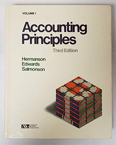 Imagen de archivo de Accounting Principles: Volume 1 -- Third Edition a la venta por gigabooks