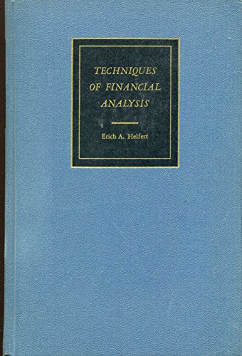 Imagen de archivo de Techniques of Financial Analysis a la venta por Wonder Book