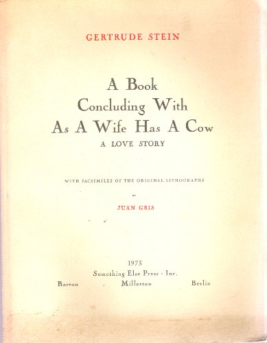 A Book Concluding with As a Wife Has a Cow A Love Story