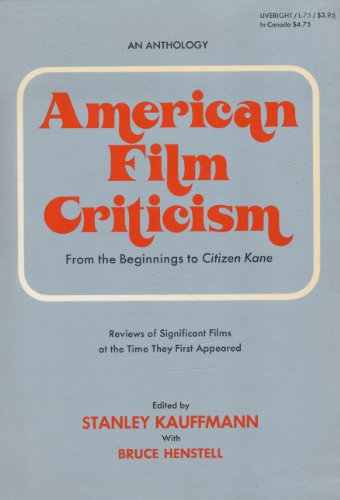 Imagen de archivo de American film criticism, from the beginnings to Citizen Kane;: Reviews of significant films at the time they first appeared a la venta por ThriftBooks-Dallas