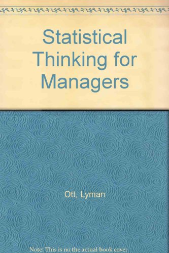 Beispielbild fr Statistical Thinking for Managers zum Verkauf von AwesomeBooks