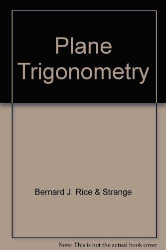 Stock image for Plane Trigonometry for sale by Better World Books