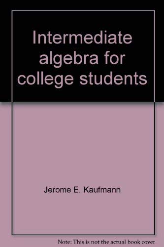 Stock image for Intermediate algebra for college students for sale by HPB-Red