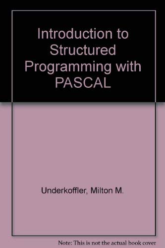 Stock image for Introduction to Structured Programming With Pascal for sale by Wonder Book