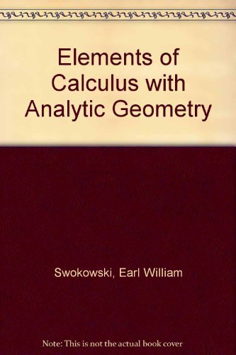 Beispielbild fr Calculus With Analytic Geometry, Elements zum Verkauf von Wonder Book