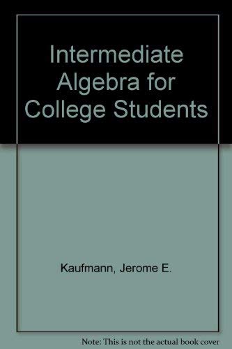 Stock image for Intermediate algebra for college students for sale by HPB-Red