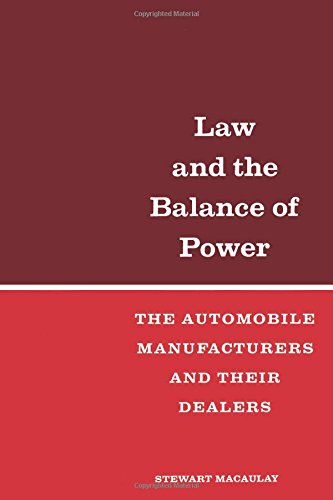 9780871545749: Law and the Balance of Power: Automobile Manufacturers and Their Dealers