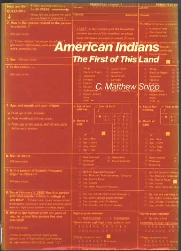 Beispielbild fr American Indians: The First of This Land (The Population of the United States in the 1980s) zum Verkauf von Books of the Smoky Mountains