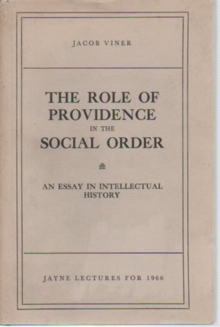 Beispielbild fr The Role of Providence in the Social Order zum Verkauf von Better World Books
