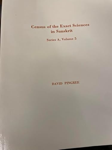 9780871692139: Census of the Exact Sciences in Sanskrit: Series A: 5