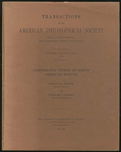 Imagen de archivo de Comparative Studies of North American Indians. a la venta por Zubal-Books, Since 1961