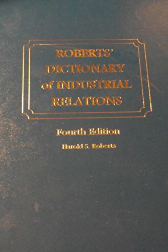 Imagen de archivo de Roberts' Dictionary of Industrial Relations a la venta por ThriftBooks-Dallas