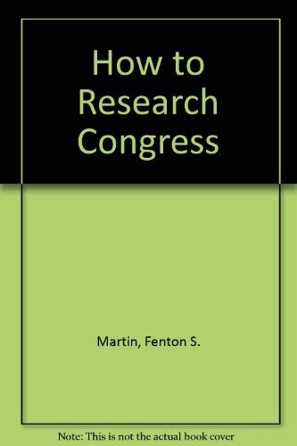 Stock image for How to Research Congress for sale by Redux Books