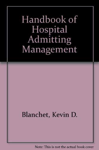 Beispielbild fr Hospital Admitting Management zum Verkauf von Better World Books