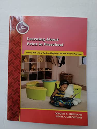 Beispielbild fr Learning about Print in Preschool: Working with Letters, Words, and Beginning Links with Phonemic Aw zum Verkauf von Save With Sam