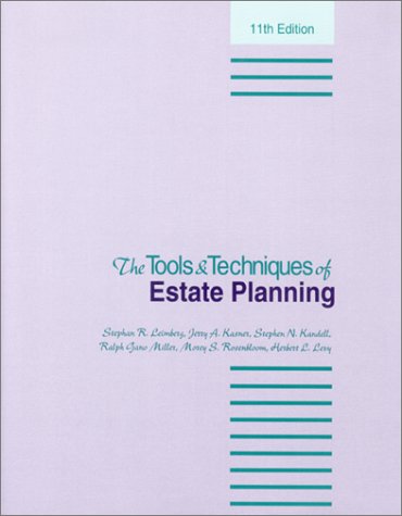 Imagen de archivo de The Tools and Techniques of Estate Planning a la venta por HPB-Red