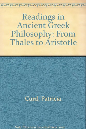 9780872203136: Readings in Ancient Greek Philosophy: From Thales to Aristotle