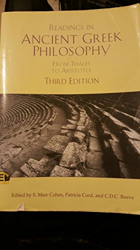 Stock image for Readings in Ancient Greek Philosophy: From Thales to Aristotle for sale by ThriftBooks-Dallas