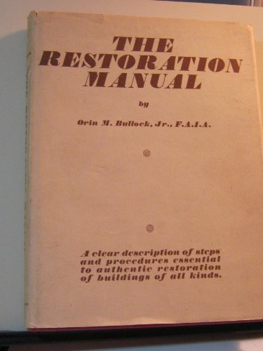 9780872310094: Title: Restoration Manual