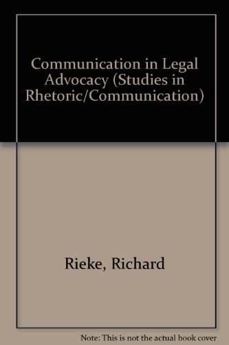 Stock image for Communication in legal advocacy (Studies in communication processes) for sale by ThriftBooks-Dallas