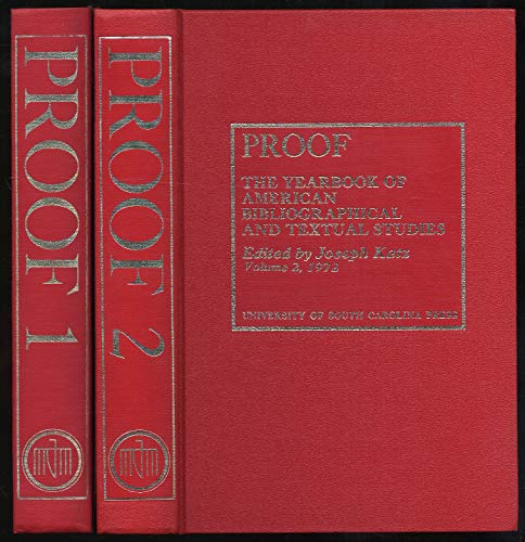9780872497016: Proof Volume the Yearbook of American Bibl
