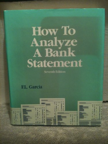 Stock image for How to Analyze a Bank Statement for sale by Better World Books: West