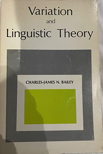 Stock image for Variation and Linguistic Theory for sale by N. Fagin Books