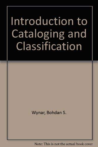 Stock image for Introduction to Cataloging and Classification for sale by Better World Books