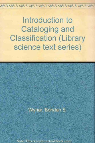 9780872872202: Introduction to Cataloging and Classification