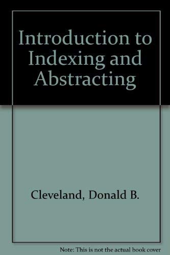 9780872873469: Introduction to indexing and abstracting