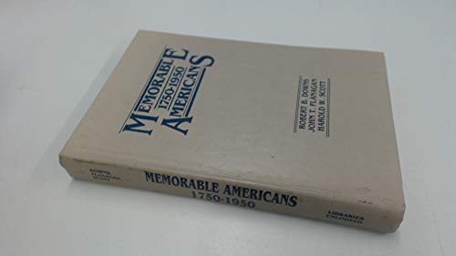 Beispielbild fr Memorable Americans 1750-1950 zum Verkauf von A Squared Books (Don Dewhirst)