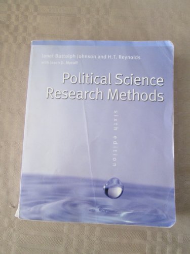 Beispielbild fr Political Science Research Methods zum Verkauf von Better World Books