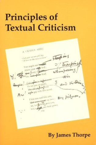 Beispielbild fr Principles of Textual Criticism zum Verkauf von Better World Books