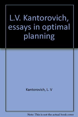 Beispielbild fr Kantorovich : Essays in Optimal Planning zum Verkauf von Better World Books