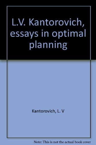 Stock image for Kantorovich : Essays in Optimal Planning for sale by Better World Books