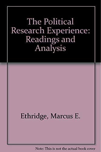 Beispielbild fr The Political Research Experience: Readings and Analysis: Readings and Analysis zum Verkauf von Wonder Book