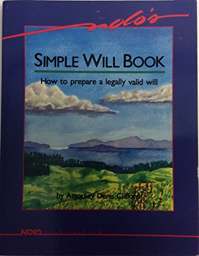 Imagen de archivo de The Nolo's Simple Will Book a la venta por Better World Books