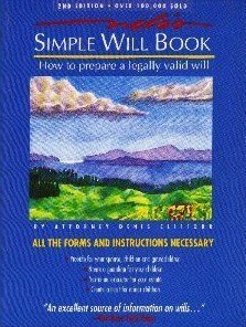 Simple Will Book; How to prepare a legally valid will (9780873371087) by Denis Clifford