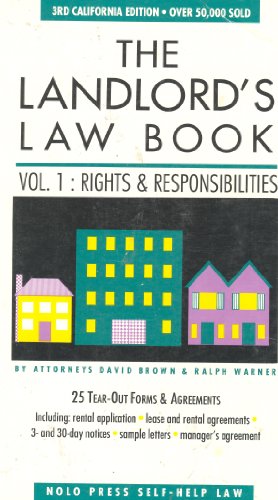 Imagen de archivo de Landlords Law Book: Rights and Responbilities a la venta por HPB-Ruby