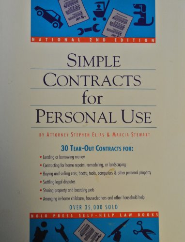 Beispielbild fr Simple Contracts for Personal Use zum Verkauf von Better World Books