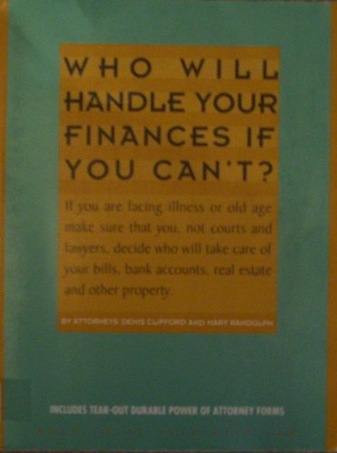 Beispielbild fr Who Will Handle Your Finances If You Can't? : First National Edition zum Verkauf von Better World Books