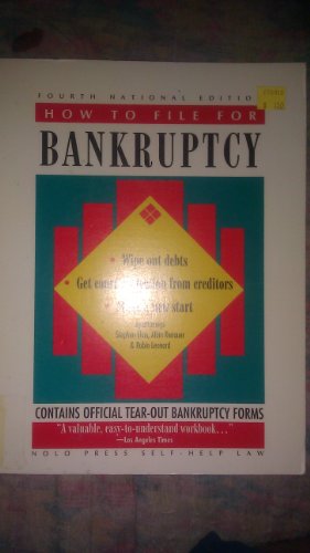 How To File For Bankruptcy (9780873372015) by Stephen Elias; Albin Renauer; Robin Leonard