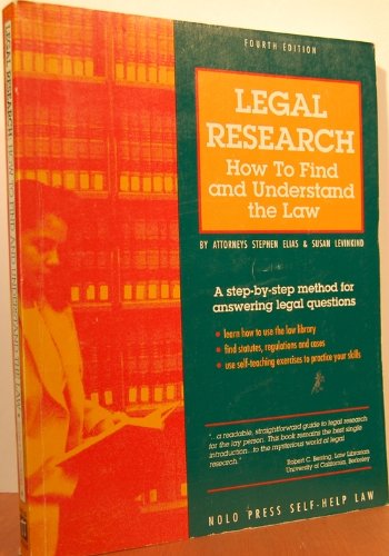 Stock image for Legal Research: How to Find and Understand the Law for sale by HPB Inc.