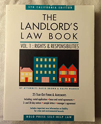 Imagen de archivo de The Landlord's Law Book: Rights and Responsibilities: California Edition (5th ed) a la venta por HPB Inc.