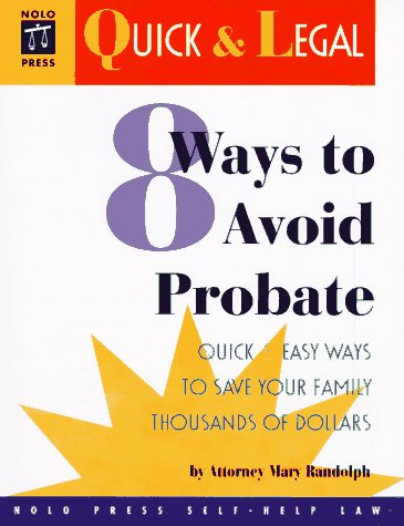 Imagen de archivo de Eight Ways to Avoid Probate 1.2 a la venta por Better World Books: West