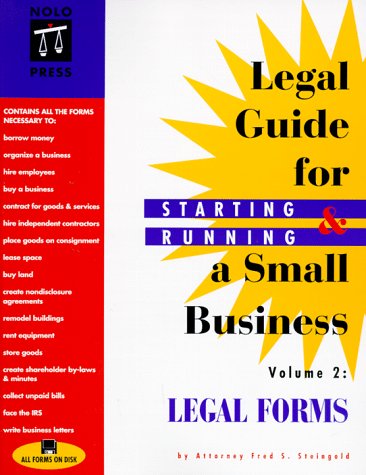 Imagen de archivo de The Legal Guide for Starting & Running a Small Business: Legal Forms (Vol 2 of Edition 3) a la venta por SecondSale