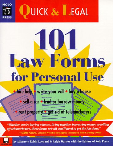 Stock image for 101 Law Forms for Personal Use for sale by Better World Books